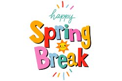 "Happy Spring Break" in stylized text